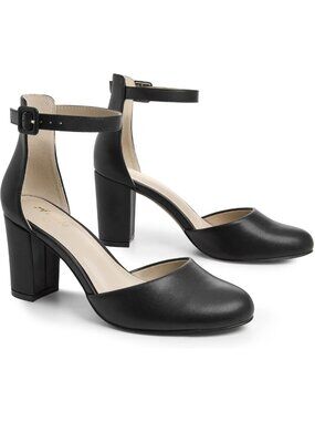 Stylish 3-Inch Closed Toe Chunky Block Heels Pumps for Women - Perfect for Any